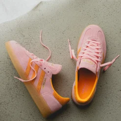 Adidas Sneakers En Cuir|Baskets Décontractées Terrace*Handball Spezial W Glow Pink / Flat Orange / Gum 1