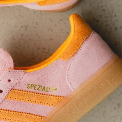 Adidas Sneakers En Cuir|Baskets Décontractées Terrace*Handball Spezial W Glow Pink / Flat Orange / Gum 1