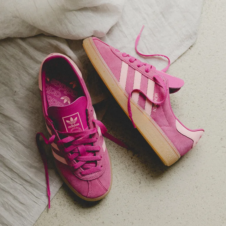 Adidas Sneakers En Cuir|Baskets Décontractées Terrace*München W Semilucid Sulfur / Glow Pink / Gum 3