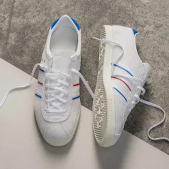Adidas Sneakers En Cuir|Baskets Décontractées Terrace*Rotterdam 00 Cloud White / Blue Bird / Better Scarlet