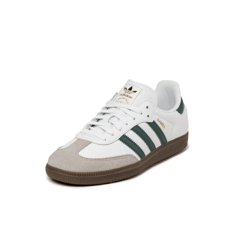 Adidas Sneakers En Cuir|Baskets Décontractées Terrace*Samba OG Cloud White / Collegiate Green / Clear Granite