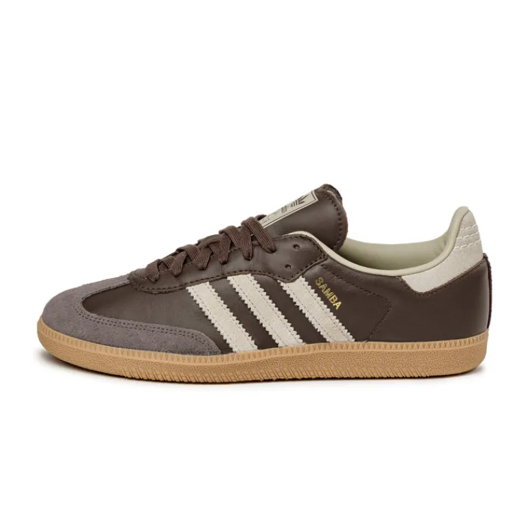 Adidas Sneakers En Cuir*Samba OG Brown / Putty Grey / Gold Metallic