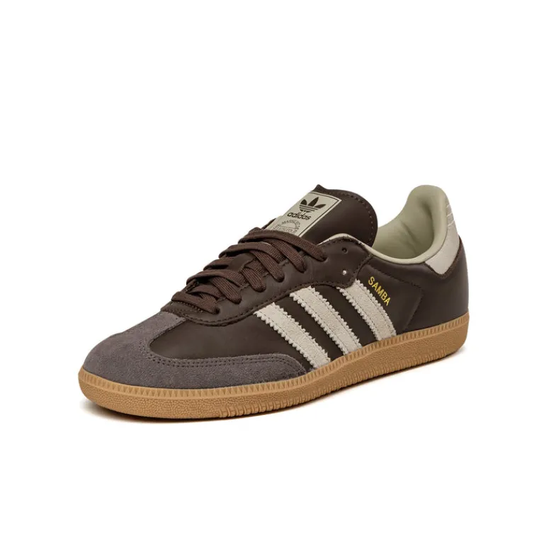 Adidas Sneakers En Cuir*Samba OG Brown / Putty Grey / Gold Metallic
