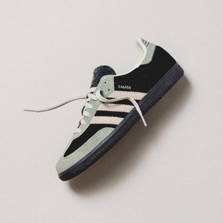 Adidas Sneakers En Cuir|Baskets Décontractées Terrace*Samba OG W Core Black / Aluminium / Silver Green