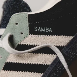 Adidas Sneakers En Cuir|Baskets Décontractées Terrace*Samba OG W Core Black / Aluminium / Silver Green