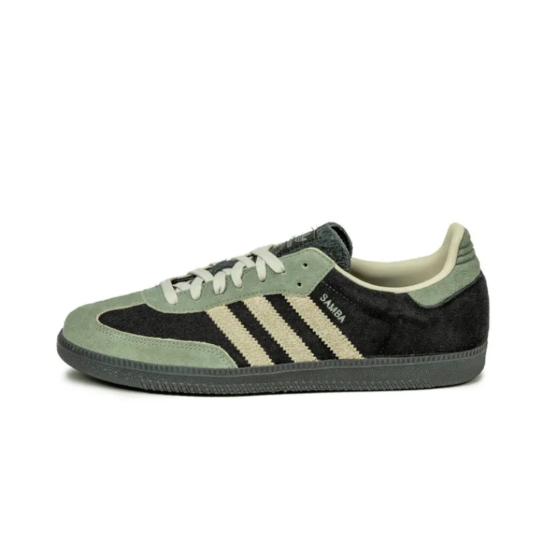 Adidas Sneakers En Cuir|Baskets Décontractées Terrace*Samba OG W Core Black / Aluminium / Silver Green