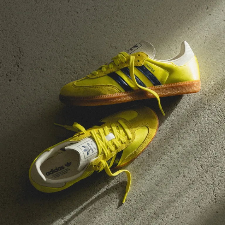 Adidas Sneakers En Cuir|Baskets Décontractées Terrace*Samba OG W Shock Yellow / Night Indigo / Cream White
