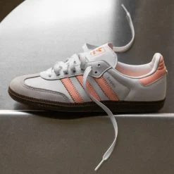 Adidas Sneakers En Cuir|Baskets Décontractées Terrace*Samba OG W Cloud White / Clear Orange / Semi Coral