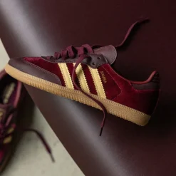 Adidas Sneakers En Cuir|Baskets Décontractées Terrace*Samba OG W Shadow Red / Maroon / Gum 3