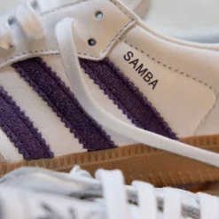 Adidas Sneakers En Cuir|Sneakers Blancs*Samba OG W Cloud White / Aluminum / Aurora Plum