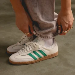 Adidas Sneakers En Cuir|Baskets Décontractées Terrace*Samba OG W Off White / Court Green / Hazy Green