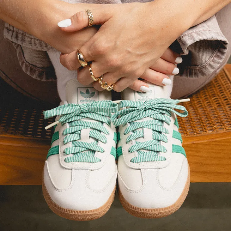 Adidas Sneakers En Cuir|Baskets Décontractées Terrace*Samba OG W Off White / Court Green / Hazy Green