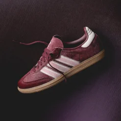 Adidas Sneakers En Cuir|Baskets Décontractées Terrace*Samba OG W Sand Strata / Maroon / Warm Clay