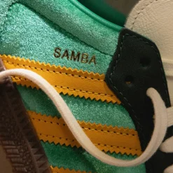 Adidas Sneakers En Cuir|Baskets Décontractées Terrace*Samba OG W Court Green / Preloved Yellow / Collegiate Green