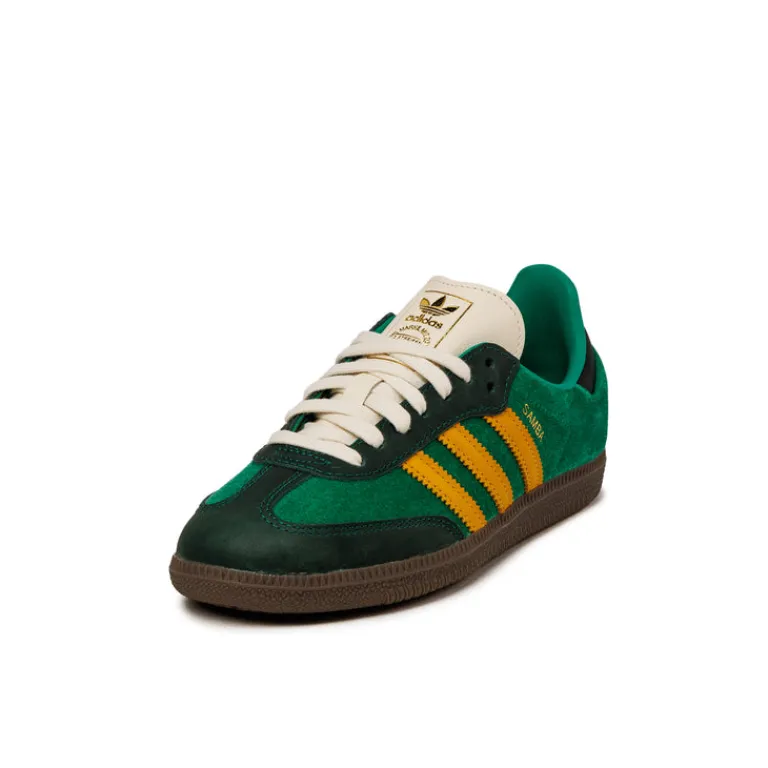 Adidas Sneakers En Cuir|Baskets Décontractées Terrace*Samba OG W Court Green / Preloved Yellow / Collegiate Green