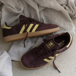 Adidas Sneakers En Cuir|Baskets Décontractées Terrace*Samba OG W Shadow Brown / Power Yellow / Gum 3