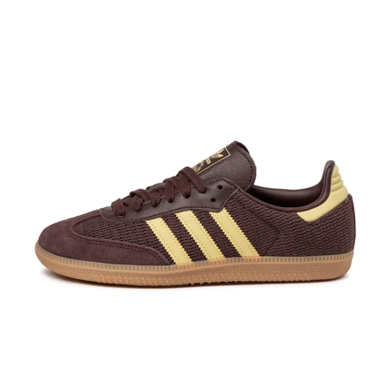 Adidas Sneakers En Cuir|Baskets Décontractées Terrace*Samba OG W Shadow Brown / Power Yellow / Gum 3