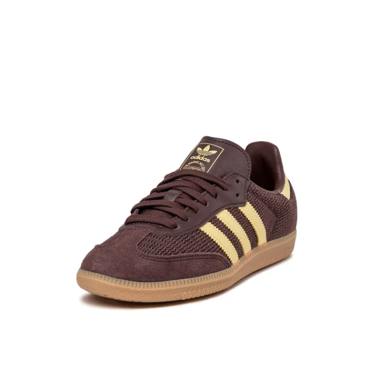 Adidas Sneakers En Cuir|Baskets Décontractées Terrace*Samba OG W Shadow Brown / Power Yellow / Gum 3