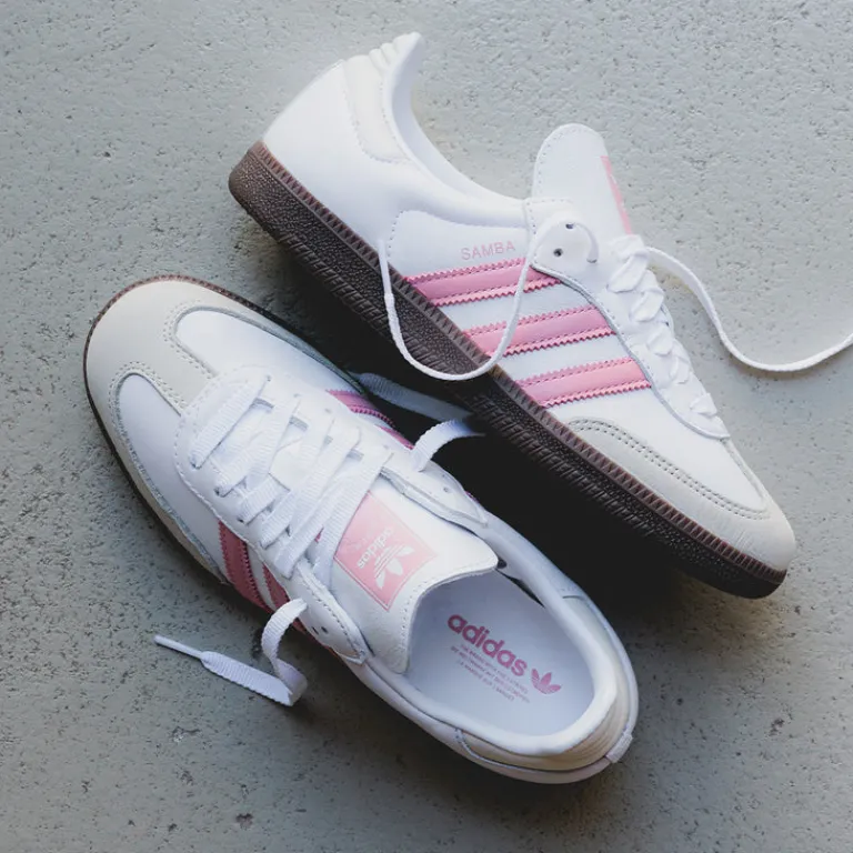 Adidas Sneakers En Cuir|Baskets Décontractées Terrace*Samba OG W Footwear White / Wonder Mauve / Off White