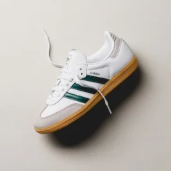 Adidas Sneakers En Cuir|Baskets Décontractées Terrace*Samba OG W Footwear White / Collegiate Green / Grey Two