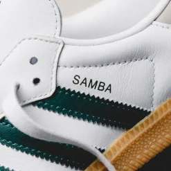 Adidas Sneakers En Cuir|Baskets Décontractées Terrace*Samba OG W Footwear White / Collegiate Green / Grey Two