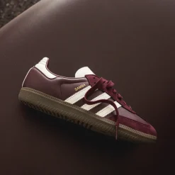 Adidas Sneakers En Cuir|Baskets Décontractées Terrace*Samba OG W Maroon / Off White / Gum 3