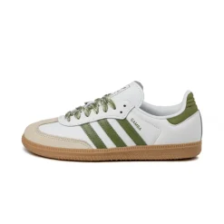 Adidas Sneakers En Cuir|Baskets Décontractées Terrace*Samba OG W Footwear White / Tech Olive / Gum 3