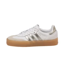 Adidas Sneakers En Cuir|Baskets Décontractées Terrace*Sambae W Footwear White / Silver Metallic / Gum 3