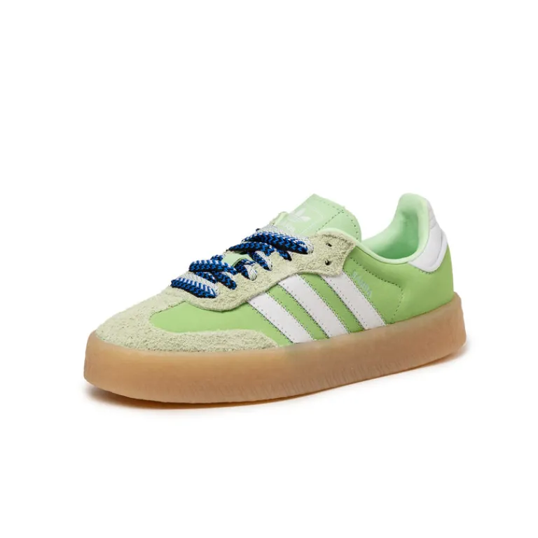 Adidas Sneakers En Cuir|Baskets Décontractées Terrace*Sambae W Semi Green Spark / Footwear White / Wonder Blue