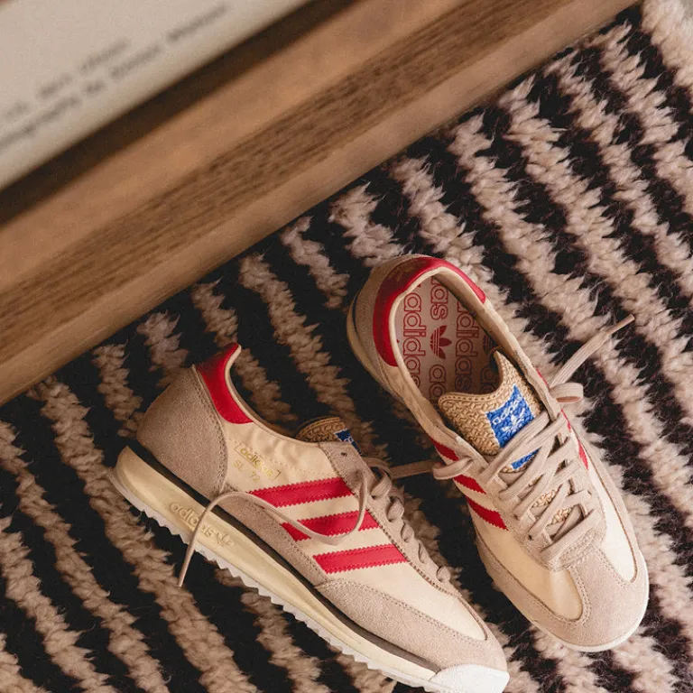 Adidas Sneakers En Cuir|Baskets Décontractées Terrace*SL 72 RS Magic Beige / Pure Ruby / Sand Strata