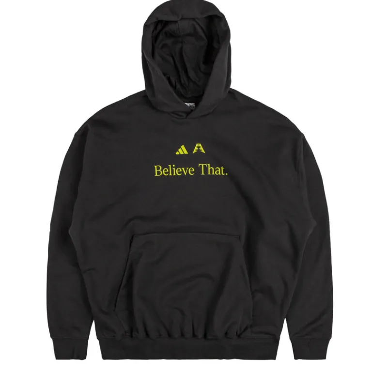 Adidas Sweats À Capuche*x Anthony Edwards Believe That Hoodie Black / Preloved Lime