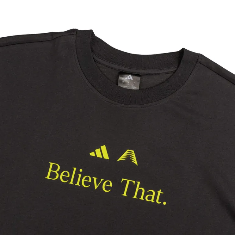 Adidas T-Shirts*x Anthony Edwards Believe That T-Shirt Black / Preloved Lime