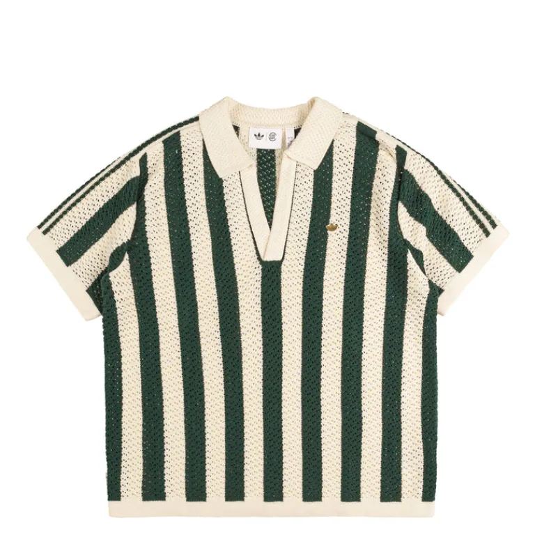 Adidas T-Shirts*x Clot by Edison Chen Pique Polo Green Night / Cream White