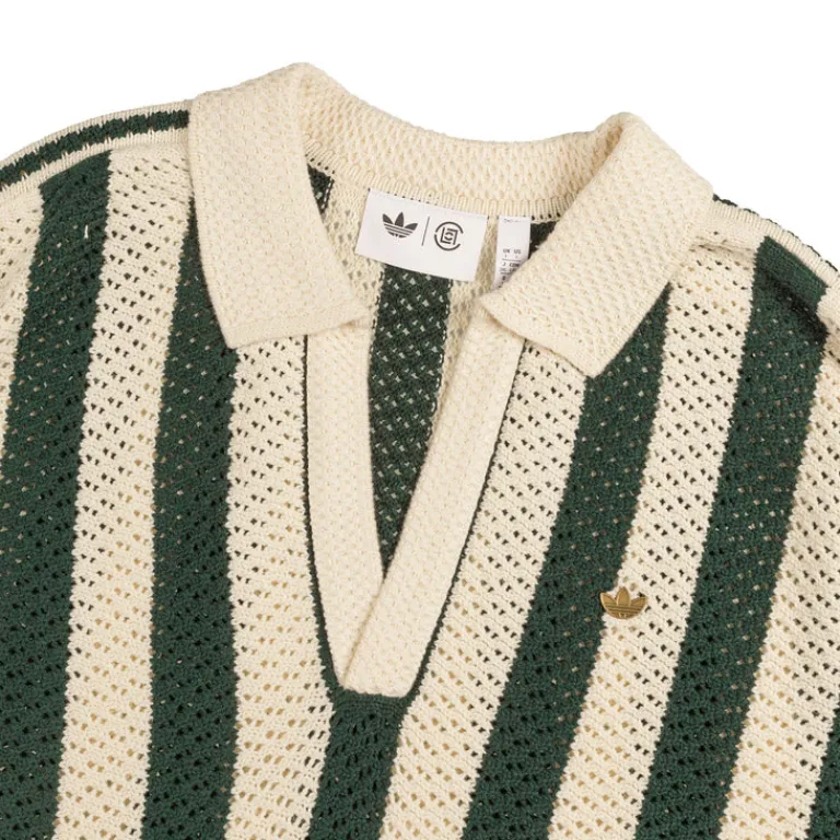 Adidas T-Shirts*x Clot by Edison Chen Pique Polo Green Night / Cream White