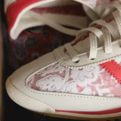 Adidas Sneakers En Cuir|Baskets Décontractées Terrace*x Liberty London SL 72 OG W Footwear White / Cream White / Beta Scarlett