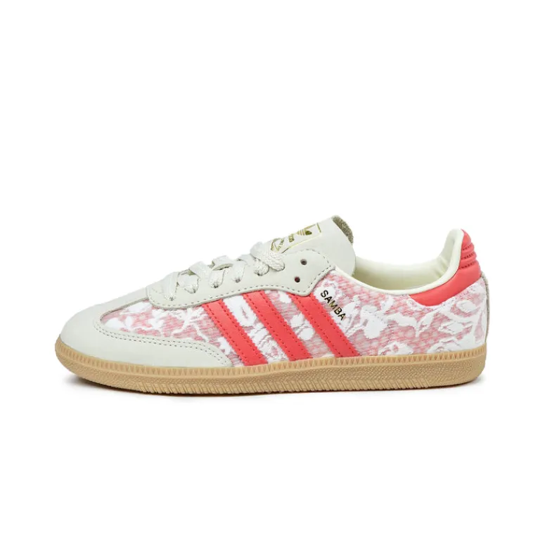 Adidas Sneakers En Cuir|Baskets Décontractées Terrace*x Liberty London Samba OG W Footwear White / Crew White / Beta Scarlett