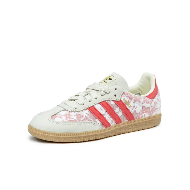 Adidas Sneakers En Cuir|Baskets Décontractées Terrace*x Liberty London Samba OG W Footwear White / Crew White / Beta Scarlett