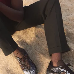 Adidas Sneakers En Cuir|Baskets Décontractées Terrace*x Wales Bonner Karintha Sequin Core Black / Silver Metallic / Dark Brown