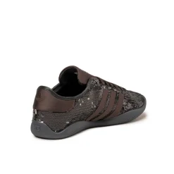 Adidas Sneakers En Cuir|Baskets Décontractées Terrace*x Wales Bonner Karintha Sequin Core Black / Silver Metallic / Dark Brown