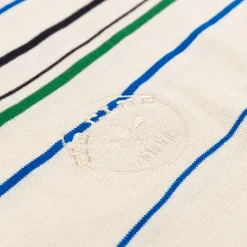 Adidas T-Shirts*x Wales Bonner Knit Polo Wonder White / Night Indigo / Bluebird / Green