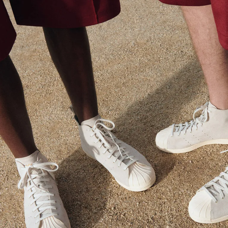 Adidas Sneakers Montantes|Sneakers En Cuir*x Wales Bonner Superstar Hi Mist Stone / Wonder White / Gold Metallic