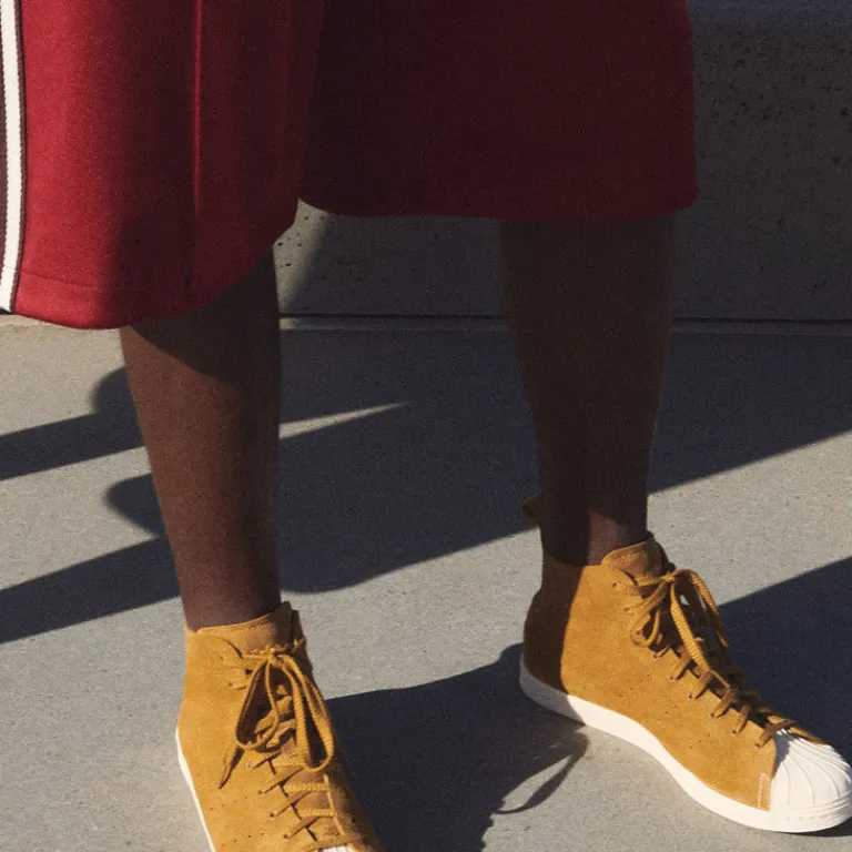 Adidas Sneakers Montantes|Sneakers En Cuir*x Wales Bonner Superstar Hi Supplier Color / Wonder White / Gold Metallic