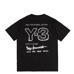 Adidas Y-3 T-Shirts*Backprint Short Sleeve Tee Black