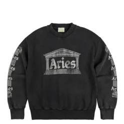 Aries Pullover*Aged Ancient Column Sweat Black