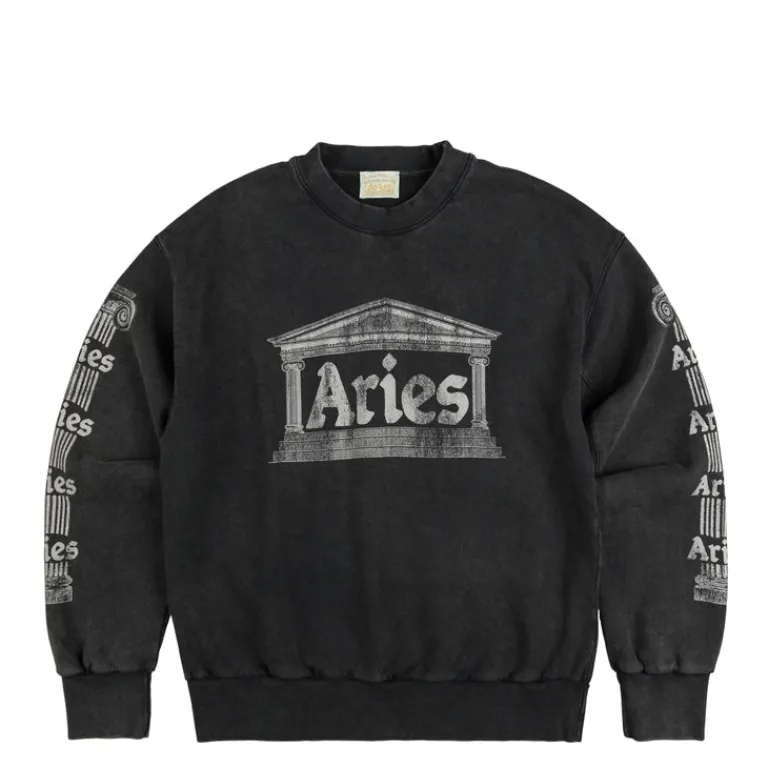 Aries Pullover*Aged Ancient Column Sweat Black