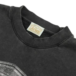 Aries Pullover*Aged Ancient Column Sweat Black