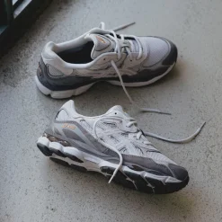 Asics Sneakers En Cuir|Chaussures De Running Retro*GEL-NYC Cloud Grey / Cement Grey