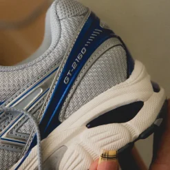 Asics Sneakers Végétaliens|Chaussures De Running Retro*GT-2160 Piedmont Grey / Deep Marine