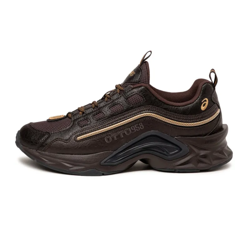 Asics Sneakers En Cuir|Baskets D'Extérieur*x Otto 958 Protoblast-CMLVIII Dark Brown / Pure Gold