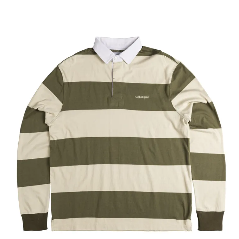Asphaltgold Chemises**Never Enough.* Rugby Shirt Olive / Sand